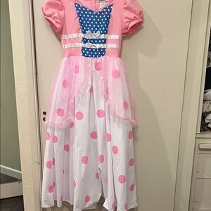 Little Bo Peep Pink and White Polka Dot Dress Costume MEDIUM
